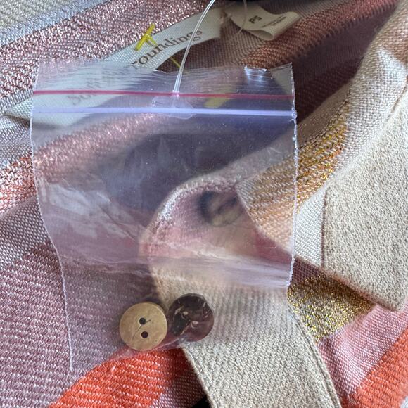 Soft Surroundings Maddalena Popover Tunic Blouse Metallic Stripe Boho sz PS - Picture 7 of 7